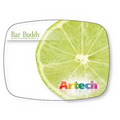 The Bar Buddy is a Flexible Cutting Board on .045 clear plastic (5.75" x 7.5") Full color imprint
